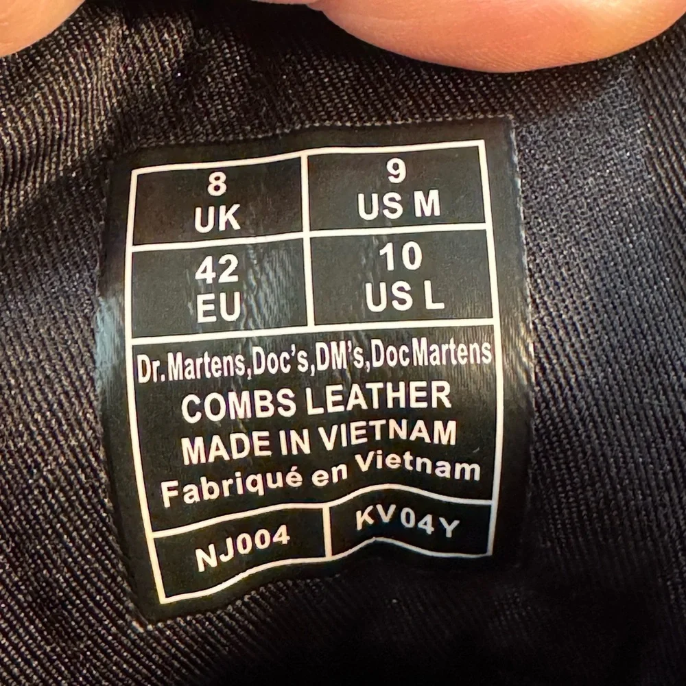 Dr. Martens Black Leather Combat Boots - Picture 7 of 7